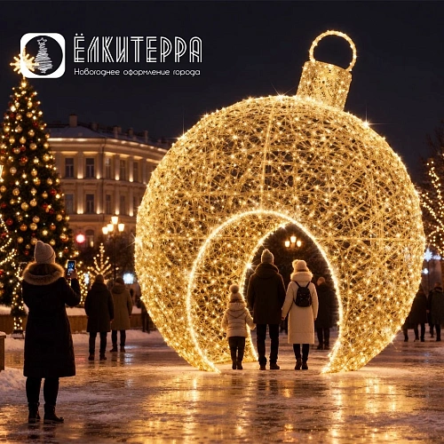 Шар новогодний Под куполом Рождества световая фигура